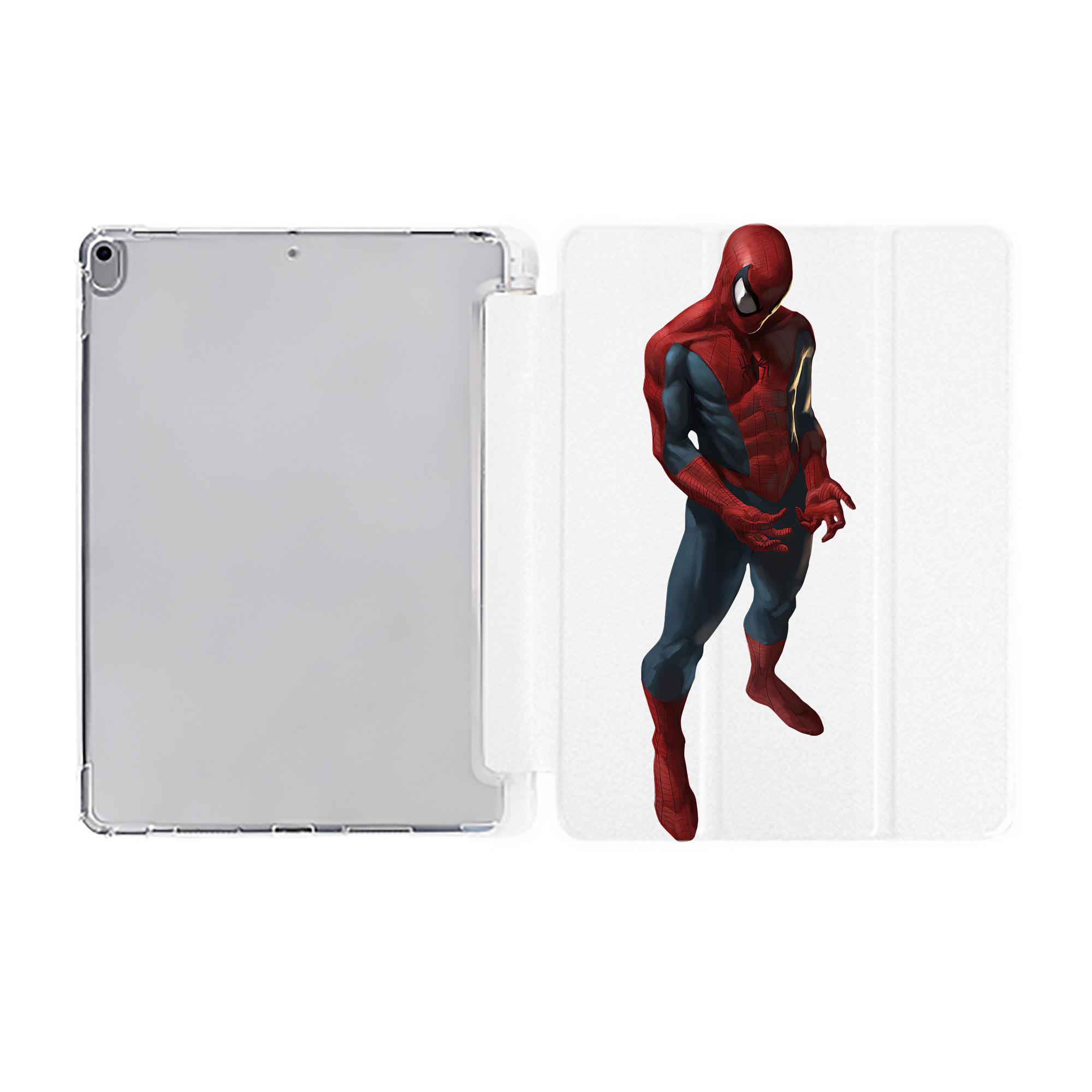 （画像用） Spider Man スパイダーマン IPad ケース ペン収納付き 三つ折りスタンド PUレザー×シリコン 対応機種9.5/10.5/10.9インチ